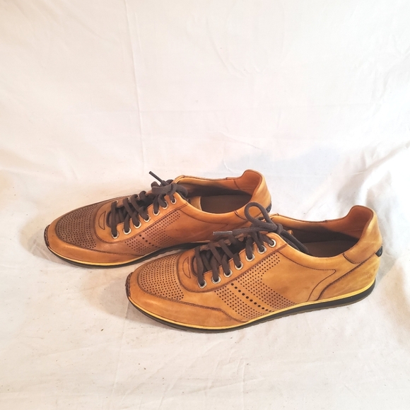 Magnanni Men's Size 9M Pueblo Fashion Sneakers 14804 Cognac Brown Leather - Picture 3 of 7